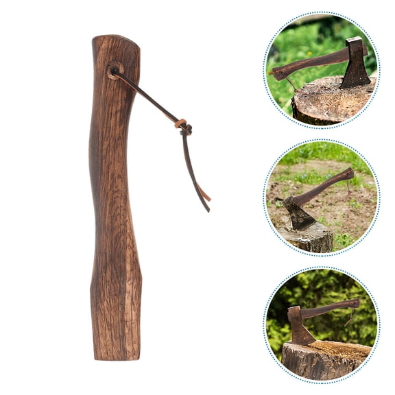 FOMIYES Wooden Hatchet Handle Coffee Color Sturdy Replacement for Home 2Pcs