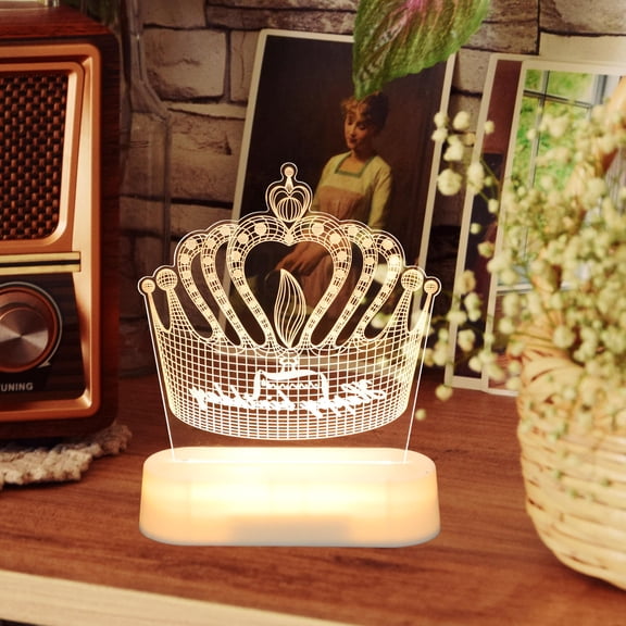 Raindrops LED Crown Lamp Transparent Acrylic for Bedroom Night Light USB Powered