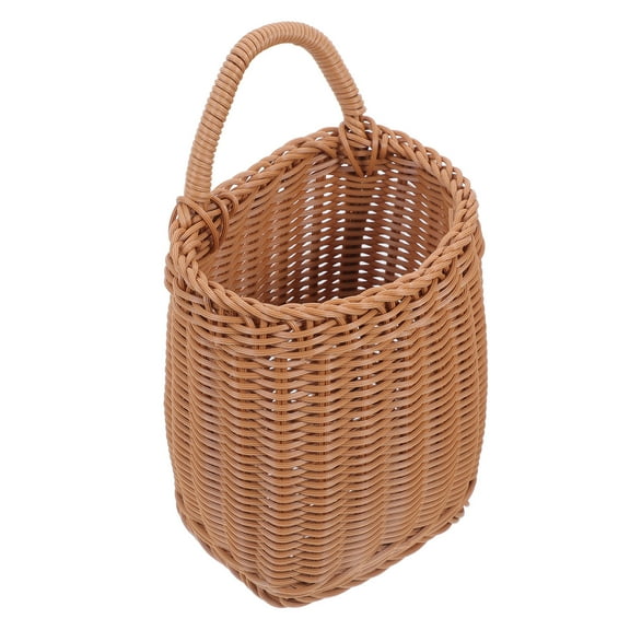 Raindrops Handmade Woven Hanging Basket Wall Hanging Flower Pot Wicker Weaving Plant Hanger Macrame Storage Basket for Home Garden Wedding Wall Decorations Brown