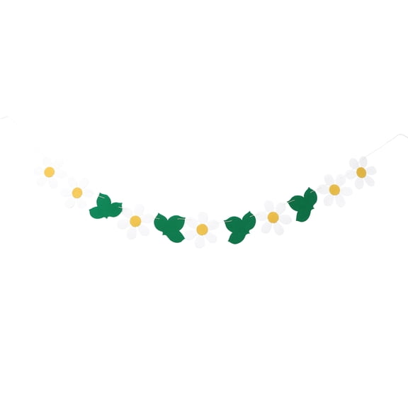 FOMIYES Reusable Green Daisy Flower Hanging Banner for Wedding Photo Booth Decor