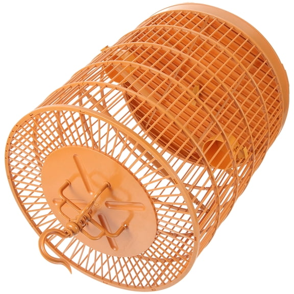 Raindrops Hanging Bird Cage for Decor 1 Set in Round Yellow Design