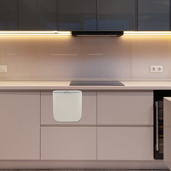 Raindrops Hanging Compost Bin Light Yellow Plastic for Home Use 1Pcs