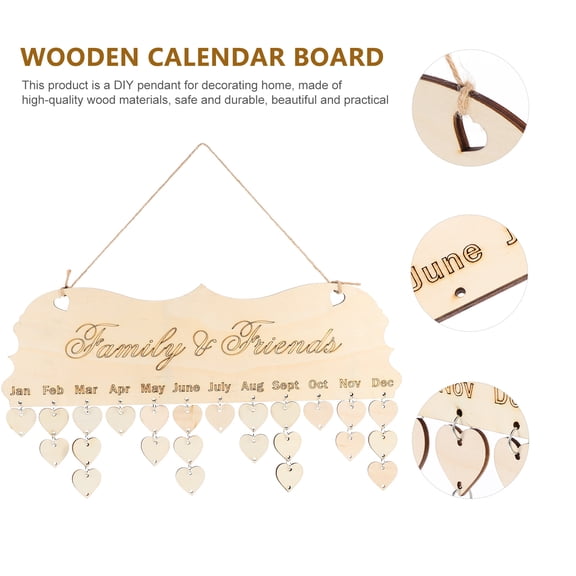 USHOBE Diy Hanging Sign Plaque Beige Home Decor Family Celebration Board 1 Set 15.7X4.7In