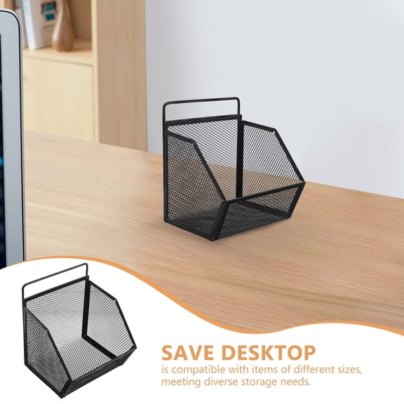 FOMIYES Black Metal Wall-Mounted Hanging File Holder Mesh Organizer for Office Desk Storage and Document Management