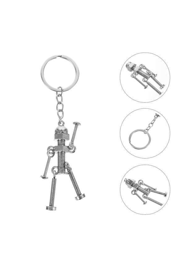 Hanging Keychain Decoration Novelty Robot Key Ring Decor Stylish Robot Keychain Hanging Decor