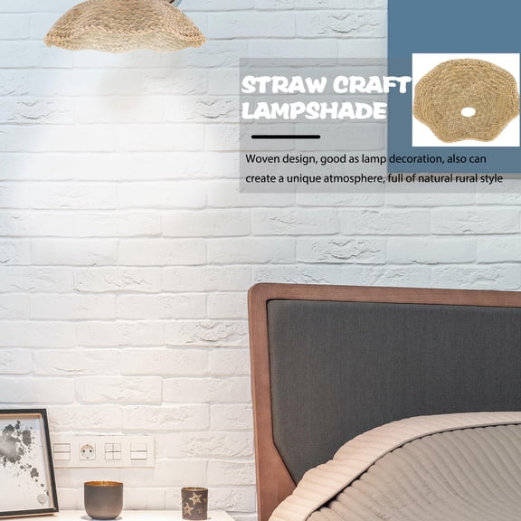 Raindrops Hanging Lamp Braided Straw Woven Chandelier Light Fixture Multi Color 1Pcs