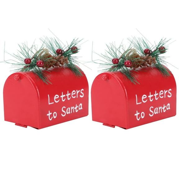 Raindrops Hanging Red Christmas Letters to Santa for Tree Decoration (2pcs)