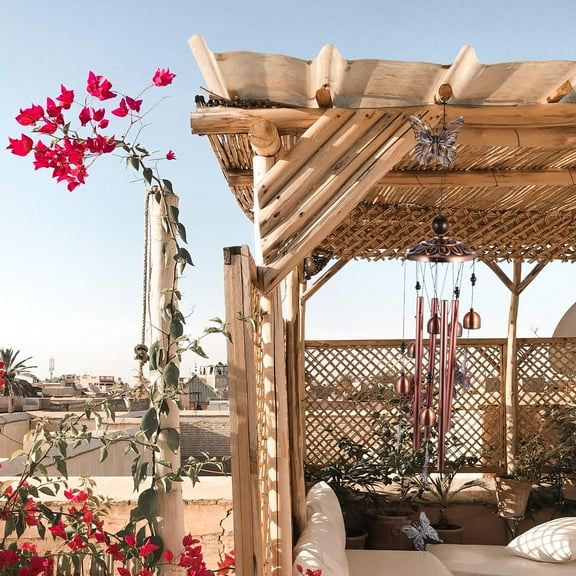 Raindrops Retro Metal Wind Chime Assorted Colors Decorative Ornament for Office