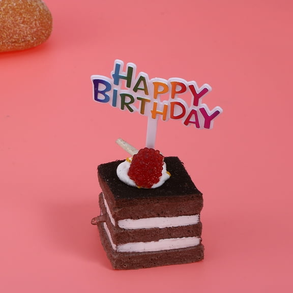 Raindrops Happy Birthday Cake Topper Plastic Cupcake Decorations Multi Color for Kids Party and Birthday 100pcs