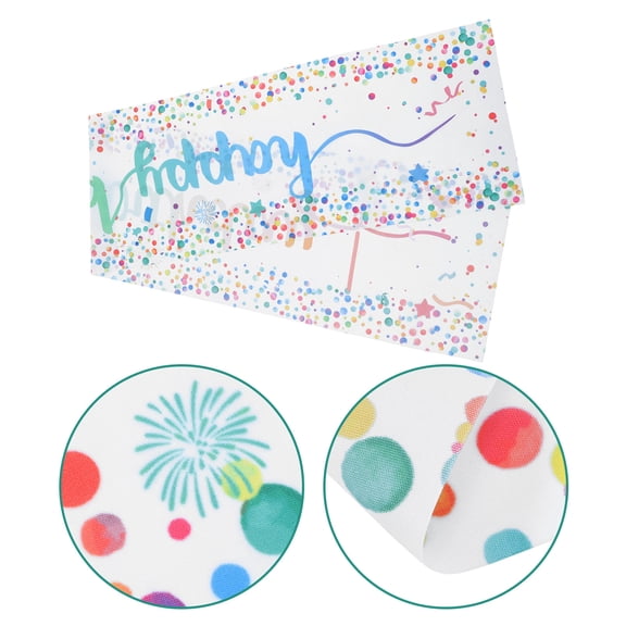 Raindrops White Polyester Mermaid Table Runner for Birthday Party and Table Decorations