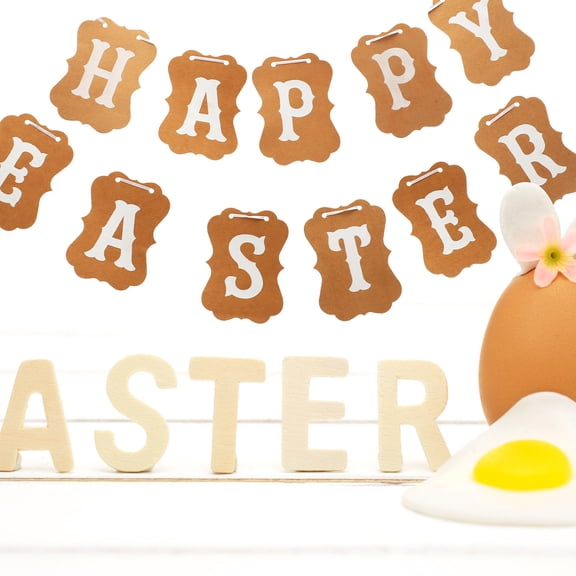 Raindrops Easter Party Banner Brown Paper Decor for Festive Celebration Supplies, 1 Set to Brighten Your Holiday