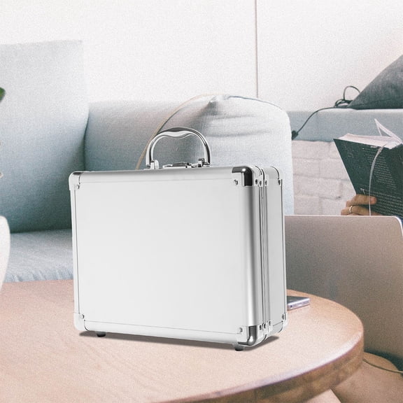 FOMIYES Plated Silver Aluminum Alloy Briefcase for Sturdy Tool Organization