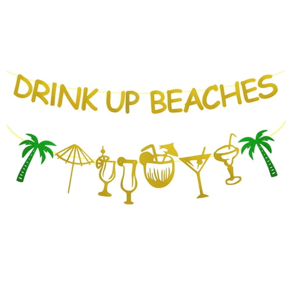 FOMIYES 2 Pcs Tropical Party Banner Paper Hanging Decor for Beach Party Decorations in Assorted Color