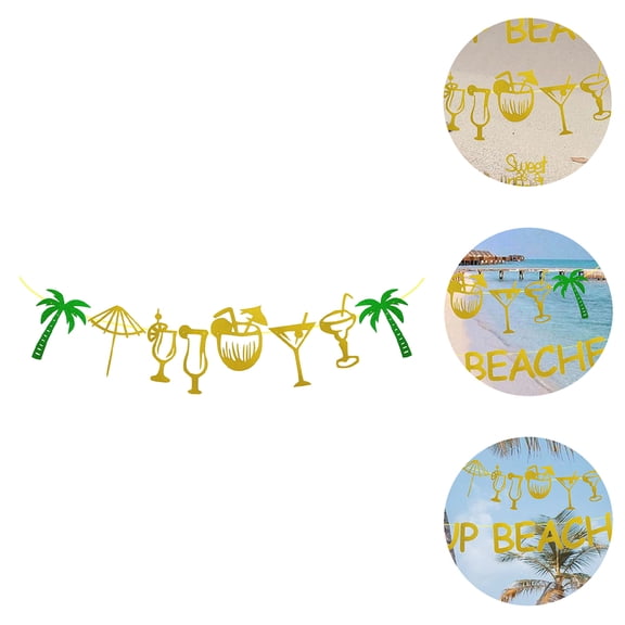 Raindrops Hawaiian Party Banner and Photo Booth Backdrop for Celebration, 16x5.1 Inches, 1 Set