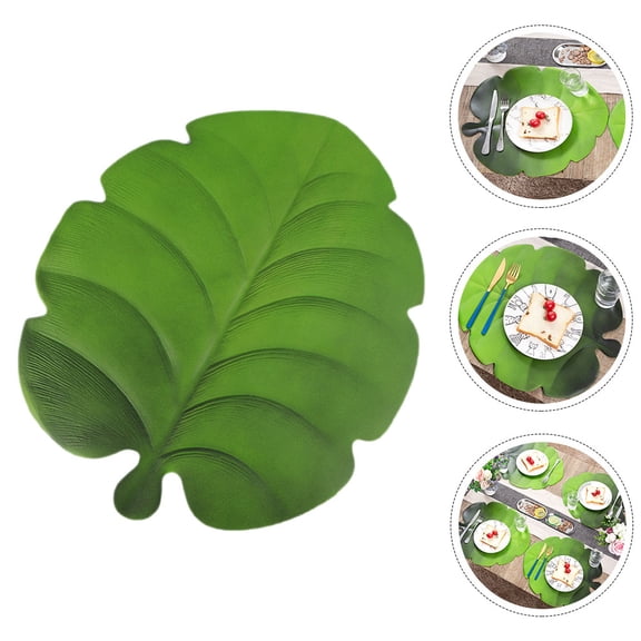 Raindrops Monstera Leaf Placement Mat for Dining Table Home Decor Lightweight Table Pad for Dinner