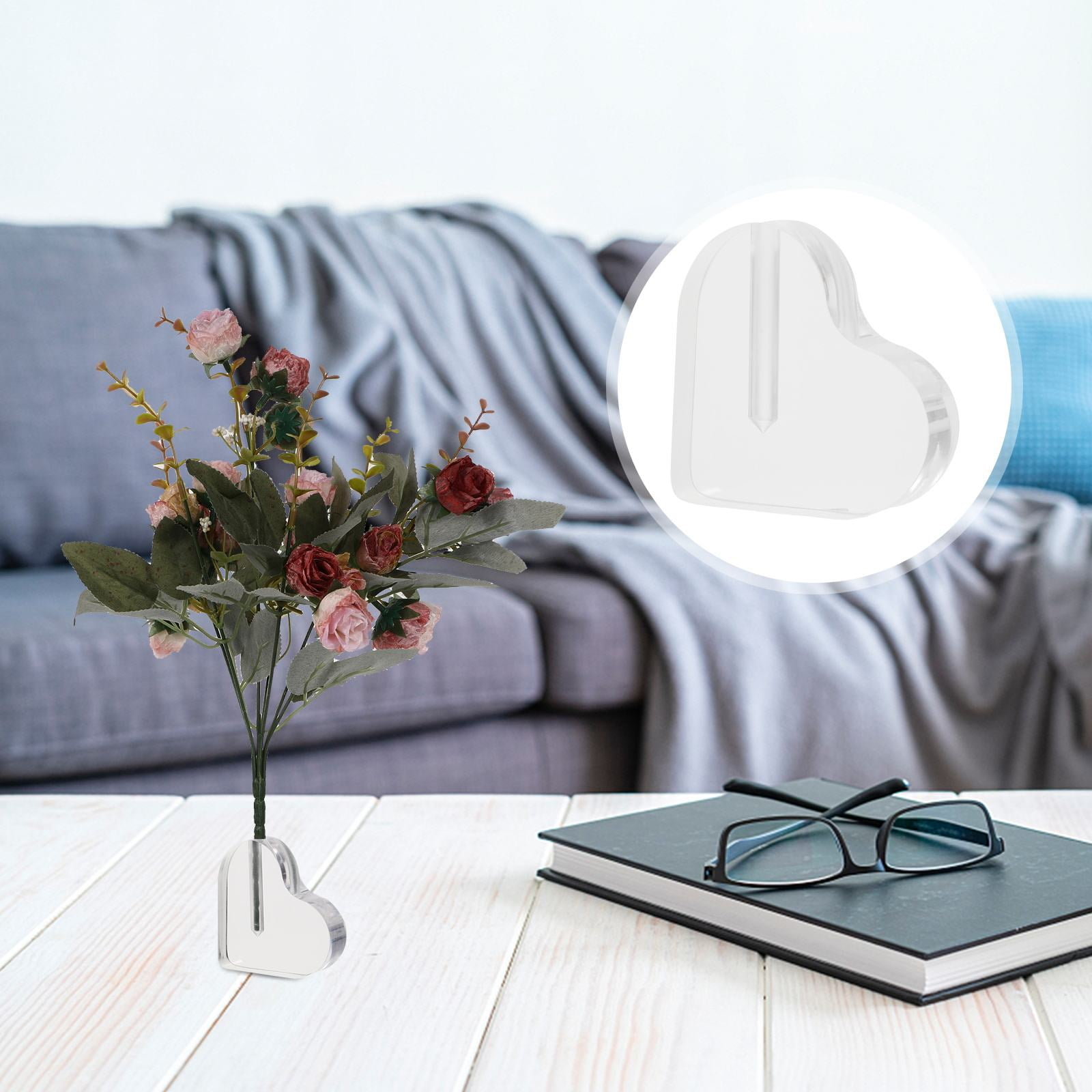 Raindrops Heart Shape Rose Holder Display Stand for Flower Arrangement ...