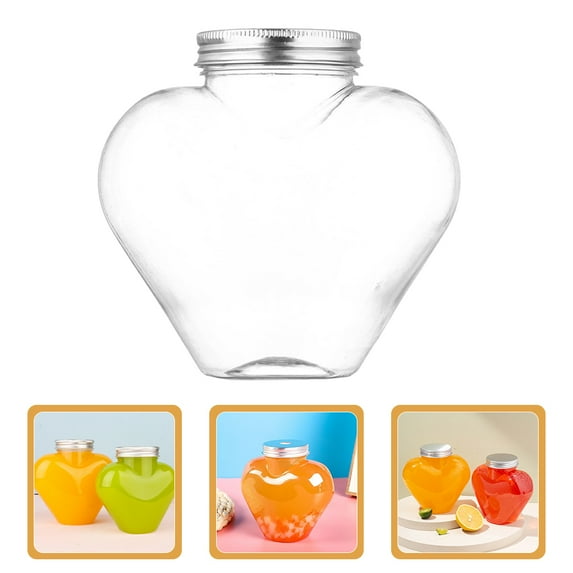Raindrops Heart Shaped Juice Bottle Made of Reusable Plastic for Kitchen Use Transparent Color Lightweight and Portable 5 Pieces