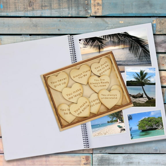 Raindrops Heartfelt Friendship Wood present Box for Storage with Charming HeartShaped Signs and Quotes Assorted Color