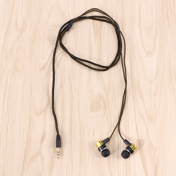 Raindrops Heavy Bass Headset Earphone with Noise Cancelling for Listening Copper Metal Cloth Golden 3.5MM Plug