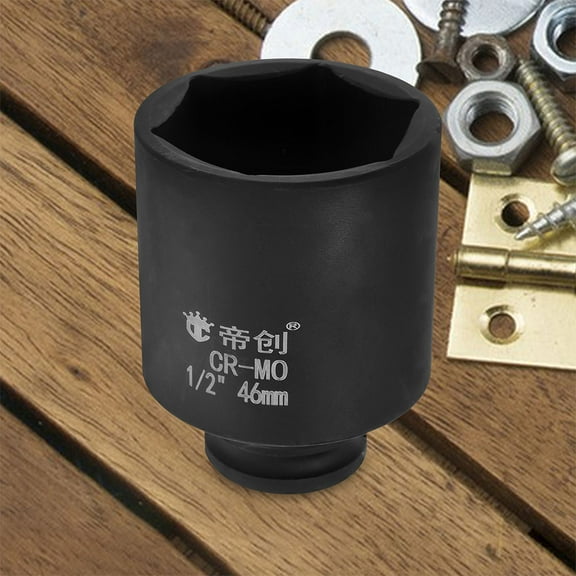 Raindrops Heavy Duty 1/2 Drive Large Axle Nut Sockets 50mm Automotive Repair and Maintenance Tool for Auto Repair Impact Wrench Use