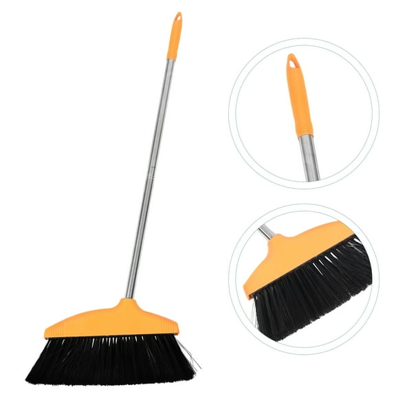 Raindrops Heavy Duty Commercial Broom with Handle and Wide Angle Bristles for Outdoor Sweeping Concrete, Garages, and Courtyards