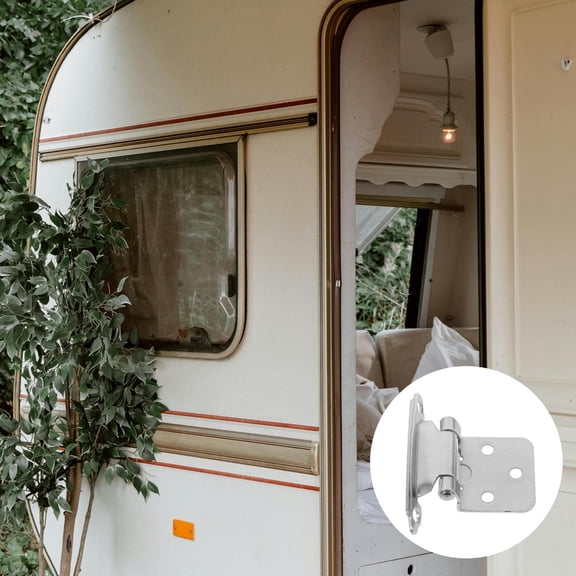 Raindrops  Heavy Duty Hinges Trailer Cabinet Self Closing Camper Gate Satin Nickel Silver