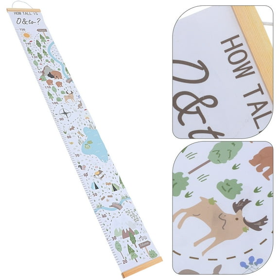 Raindrops Height Ruler Rectangular Canvas 1Pack For Measuring Height In Nursery Room