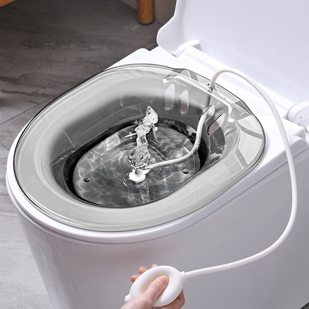Raindrops Hemorrhoids Soft Bidet Toilet Seat Sitz Basin Pregnant Woman 38x35.5cm Grey