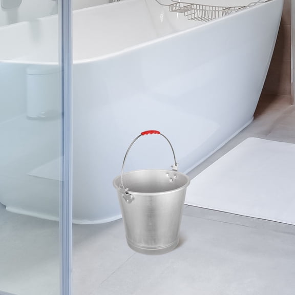 Raindrops Hemoton 1 Set Metal Water Bucket Retro Aluminum Storage Bucket with Handle Milk Barrel Vintage Style for Home and Garden