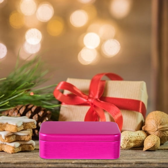 Raindrops Hemoton 5Pcs Rectangular Empty Tin Boxes with Lids Mini Portable Containers for Storage Candies Jewelry Crafts Rosy