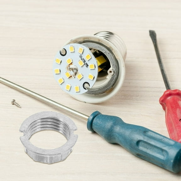 Raindrops Hemoton 6pcs G9 Light Bulb Adapter Socket with Lamp Shade Collar Ring for Home Office Vanity Light Fixtures Silver Replacement Parts