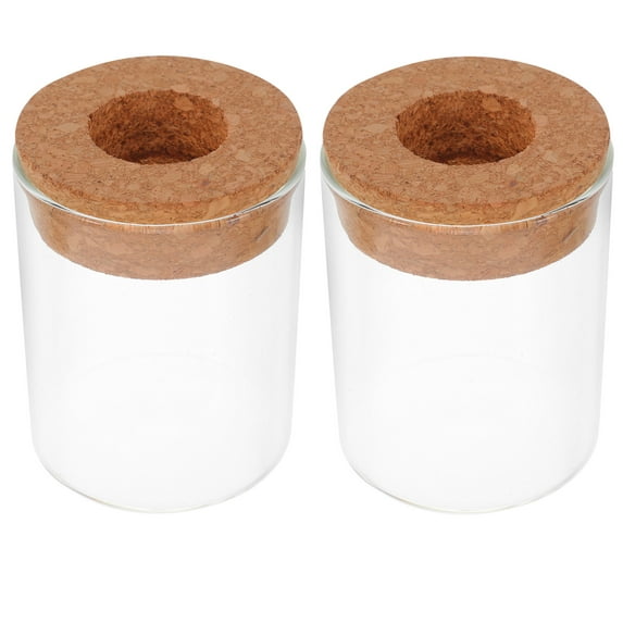 Raindrops Hemoton Transparent Glass Terrarium Jars for Home Decoration with Cork Lid Perfect for Plant Growth 250ml 2pcs