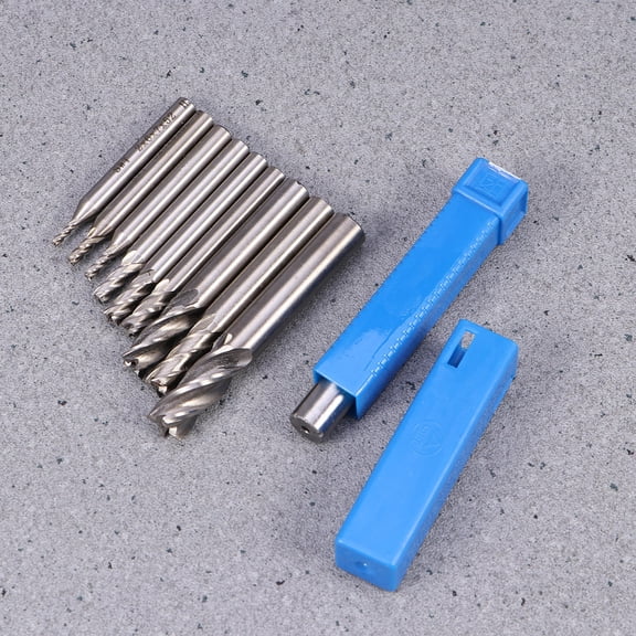 Raindrops High Speed Steel Straight Handle Milling Cutter Set with 10PC Silver Tools for Milling Process Use 2 to 10mm
