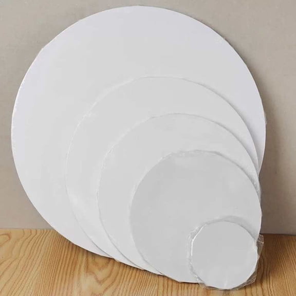 Raindrops 4Pcs Round Drawing Canvas Made of Cotton and Wood for Oil and Acrylic Painting