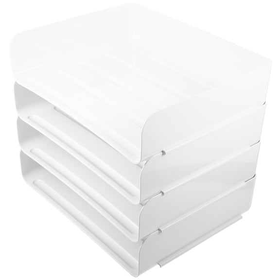 SHOWERORO 4-Layer Vertical Paper Tray Organizer, Rectangular Desk Storage, 12.77 x 10.22 x 9.82 Inches