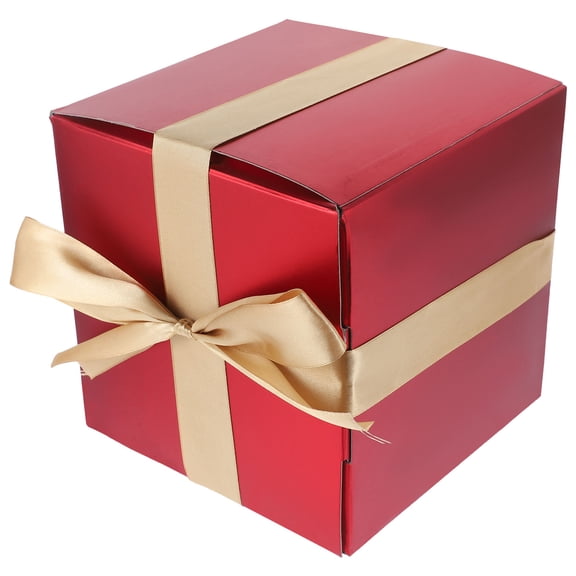 Raindrops Festive Design Red Paper Cube present Box 1Set 7.9in Holiday Season