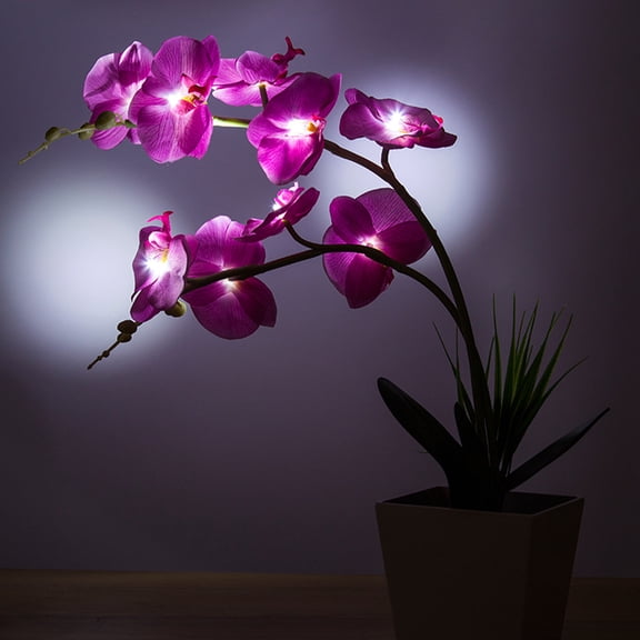 Raindrops Home Party Window Decoration Artificial Orchid Flower Light