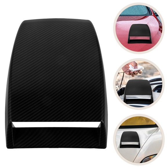 Raindrops Hood Vent Grille Trim 1Pcs Black Abs Rectangular for Enhance Appearance