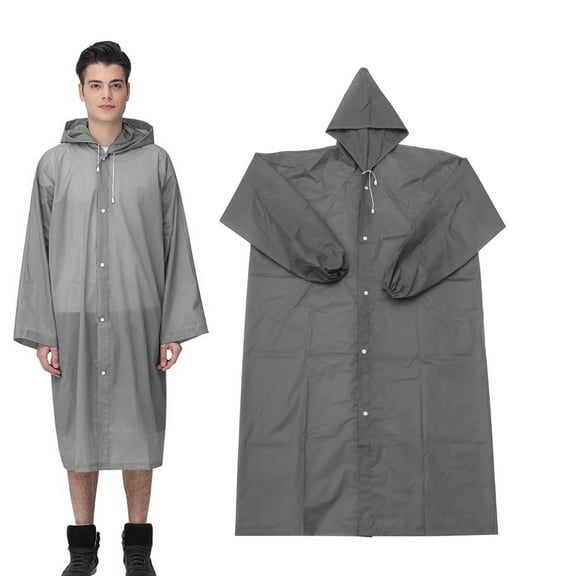 Raindrops Hooded Matte EVA Rain Ponchos for Adults Durable and Tear Resistant 1Pcs 145x68x0.1in