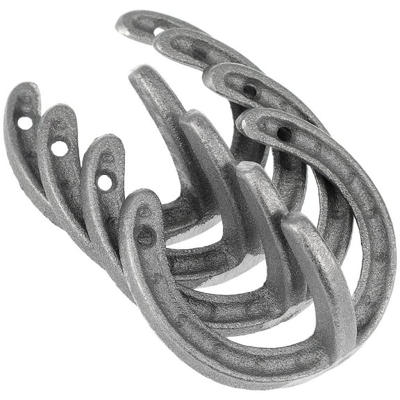 Raindrops Horseshoe Shape Silver 9.50X8.50X4.00Cm Iron for Horseshoe Hooks for Hanging Tack 4Pcs