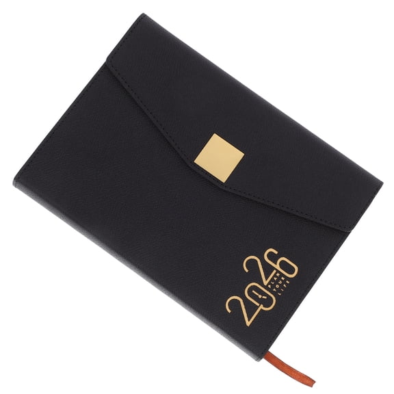 Raindrops Portable Black Daily Planner Notepad for Efficient Task Management and Organized Scheduling