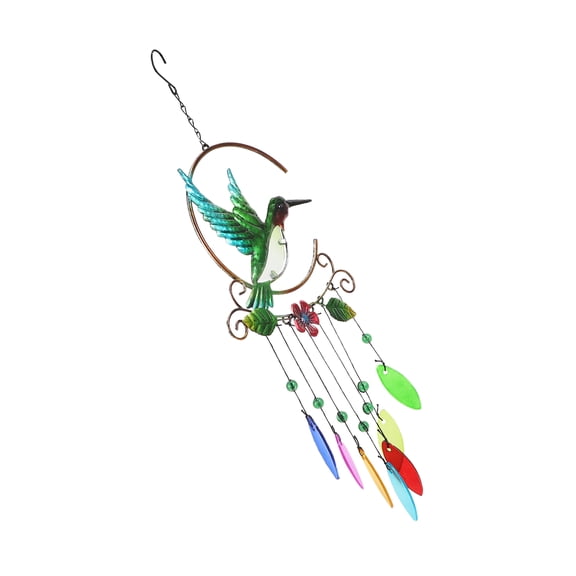Raindrops  Hummingbird Pendant Indoor Hanging Decor Wind Chime Kits Green