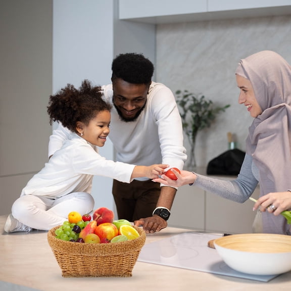 CRILSTYLEO Plastic Rattan Kitchen Organizer for Families 1Pack