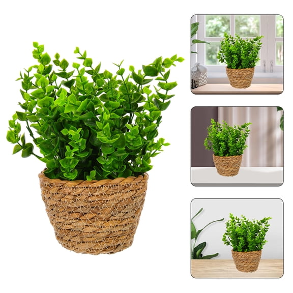 USHOBE Realistic Faux Bonsai Potted Plant Ornament for Indoor Home Coffee Table Decor