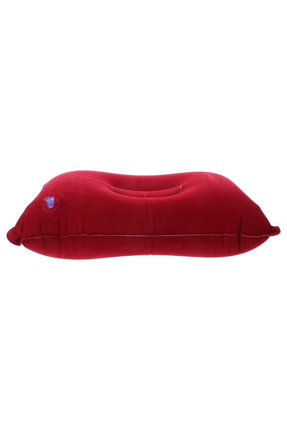 Inflatable Lumbar Support Pillow for Camping Travel, Portable Red Comfort Cushion for Sleeping and Back