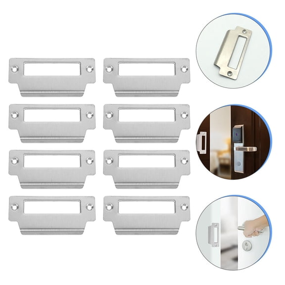 Raindrops Interior Door Strike Plate 8Pcs Silver 10X4.5in for Home Security