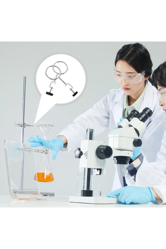 Iron Support Stand Ring for Labs with Fine Craftsmanship and Oxidation Resistance Silver 2pcs