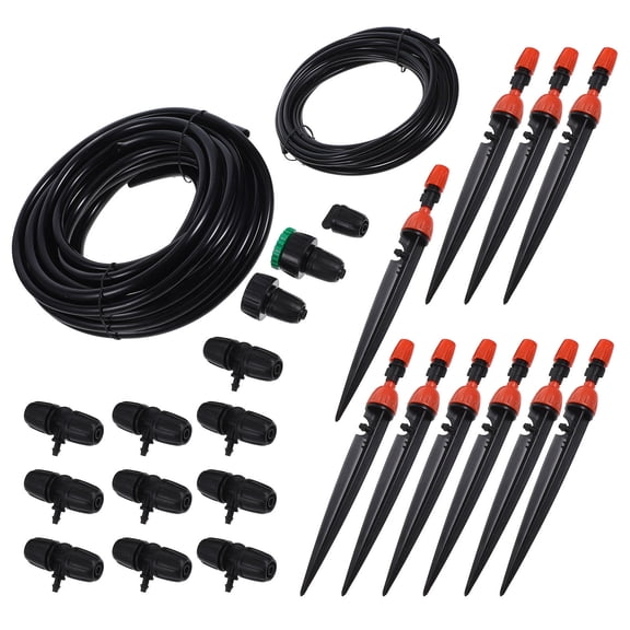 Raindrops Automatic Garden Watering System Drip Irrigation Kit with Timer Adjustable Misting Nozzles
