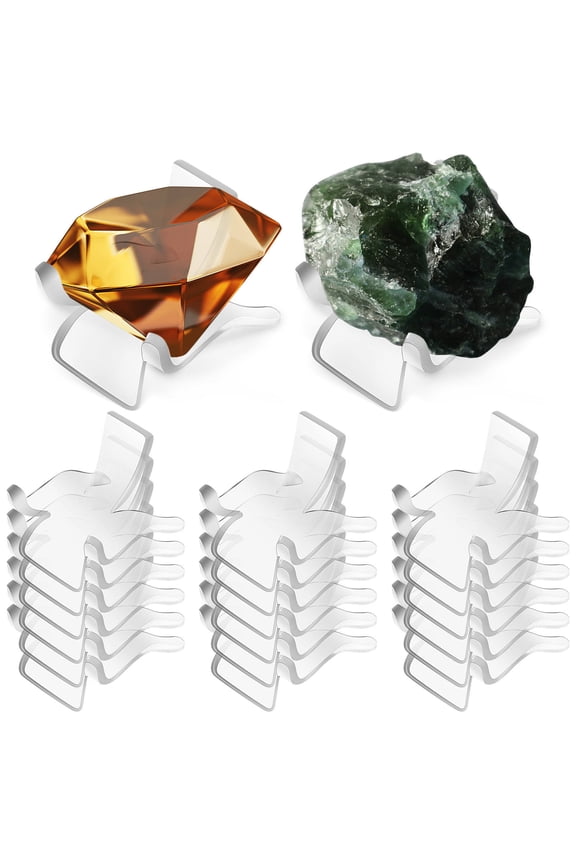 Item Stand 20Pcs Acrylic Transparent Display Stands For Rocks Crystals Agate Slices in Art Classes