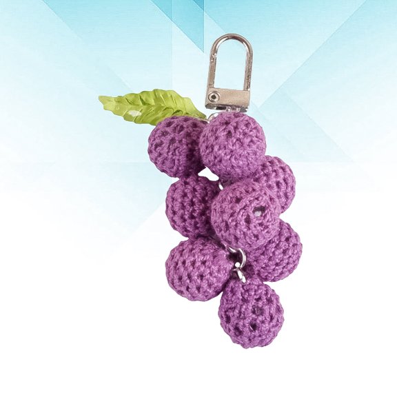 Raindrops Aesthetic Keychain Grape Key Pendant Keychain Purple 1Pcs Back to School